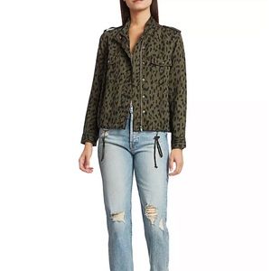 RAILS COLLINS MILITARY LEOPARD JACKET GREEN SIZE LARGE